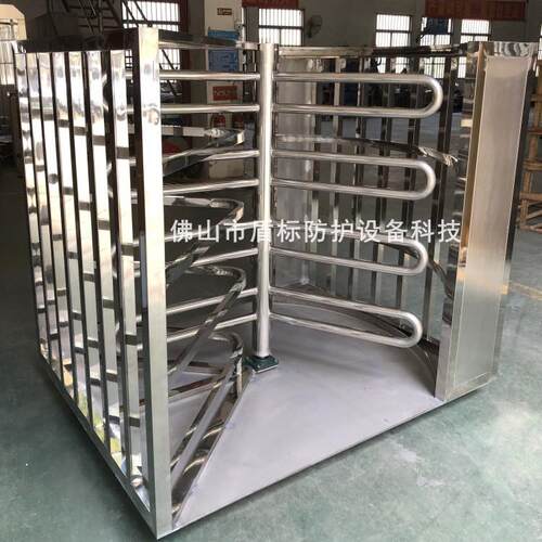 不锈钢十字栅栏半高闸 成品单向旋转门 封闭式通道栅栏单向转闸