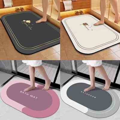 Bathroom NonSlip WaterAbsorbent Floor Mats QuickDrying