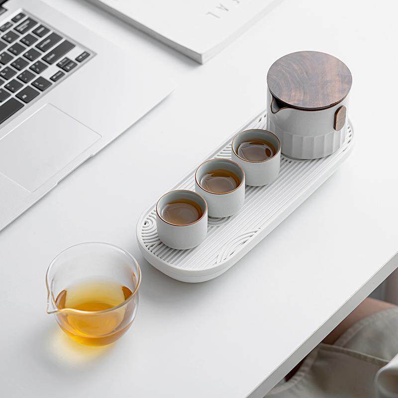 粗陶旅行茶具套装便携式收纳包便捷旅游户外喝茶装备一壶四杯