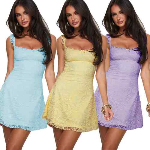Elegant Light Lace Camisole Strap Vacation Dress