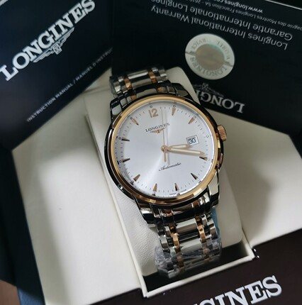 9.8新 浪琴索尹米亚系列钢18K金自动机械表41MM男表L2.766.5.72.7