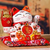 摇手招猫摆20241221件陶瓷业礼品招财财厅店铺家居客招手收银开陶