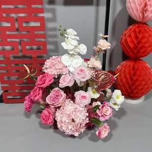 饰摆件 婚庆铁艺架子吾家有喜订婚背景支架婚房布置几何拱门屏风装