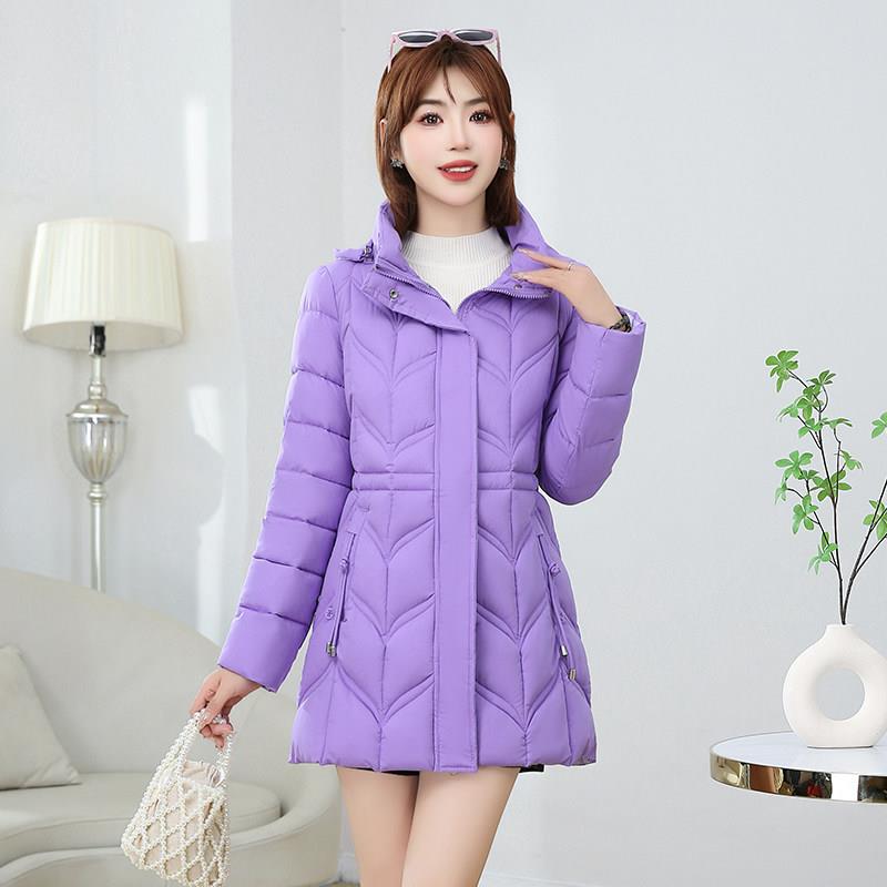 新品冬季新款棉衣女中长款修身显瘦加厚时尚棉服中年洋气妈妈保暖