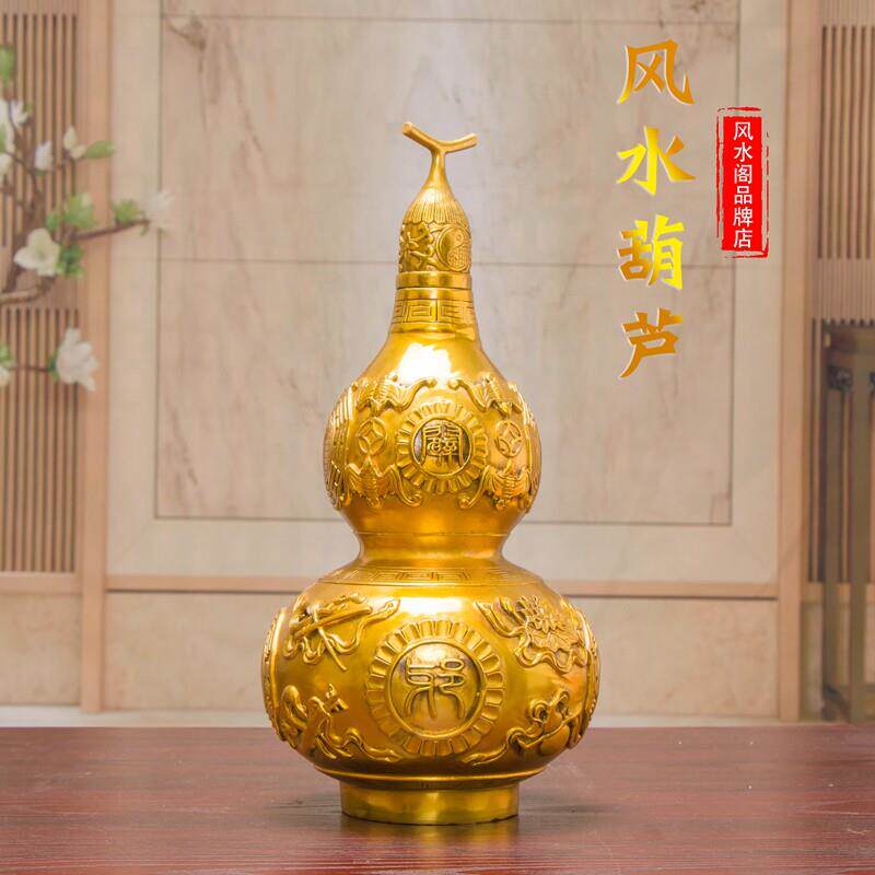 开 口铜葫芦铜招财大号开 盖铜葫芦五帝钱客厅卧室家居饰品摆饰挂