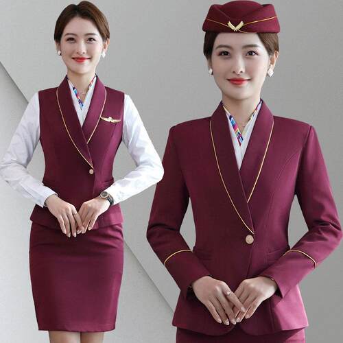 空姐职业套装女工装西装酒店前台接待工作装女空乘面试工作服制服