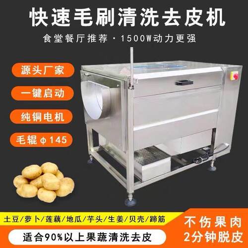 土豆去皮机商用全自动莲藕马铃薯罗卜生姜芋头生蚝毛刷清洗脱皮机