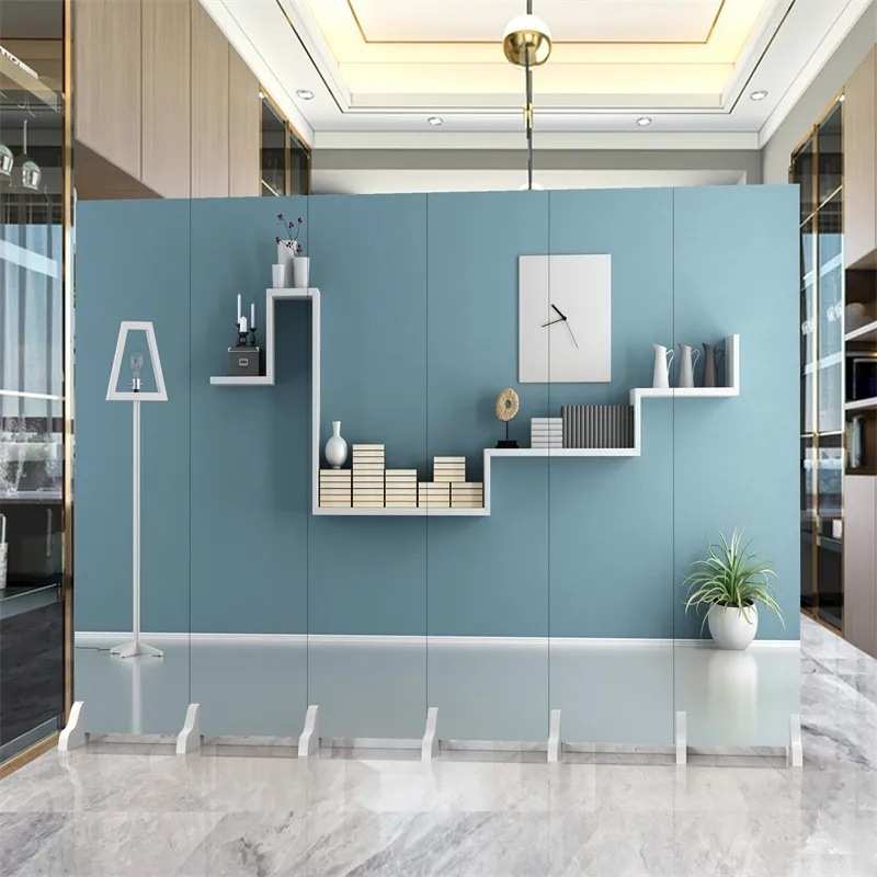 中式屏风隔断客厅遮挡可折叠移动带轮家用办公室北欧简易双面折屏