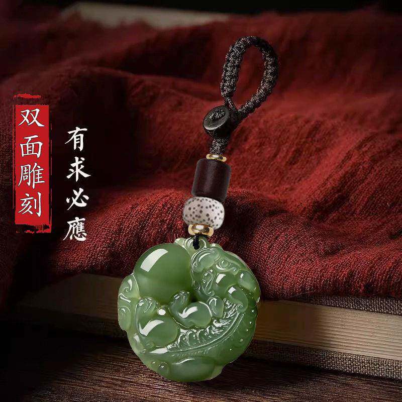 有求必应双面貔貅钥匙扣护身平安汽车挂件男女高档吊坠复古风挂饰