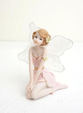 草籽春天少女粉色花仙子精灵天使娃娃家居汽车装饰树脂工艺品摆件