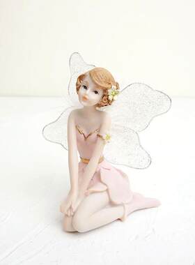 草籽春天少女粉色花仙子精灵天使娃娃家居汽车装饰树脂工艺品摆件