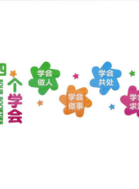 墙布置亚克装饰学会楼道墙贴画四个校园文化中小学3d教室力立体
