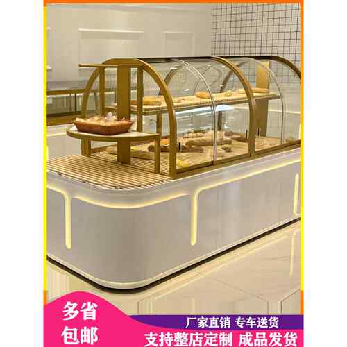 面包柜展示柜面包中岛柜弧形玻璃蛋糕店模型展示柜烘培边柜展示架