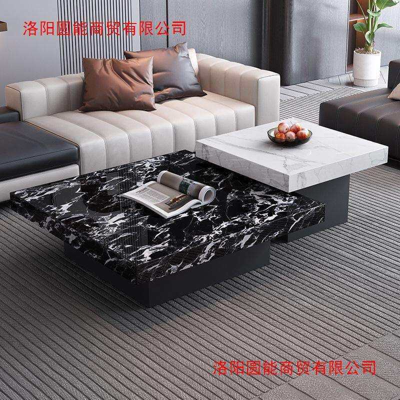 汐木XM意式岩板茶几客厅轻奢小户型现代极简简约方形组合新款