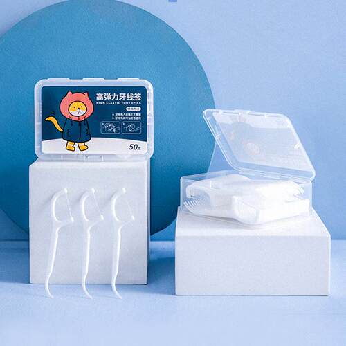 Box of 50 Classic Floss Picks, Safe Toothpicks for Cleaning