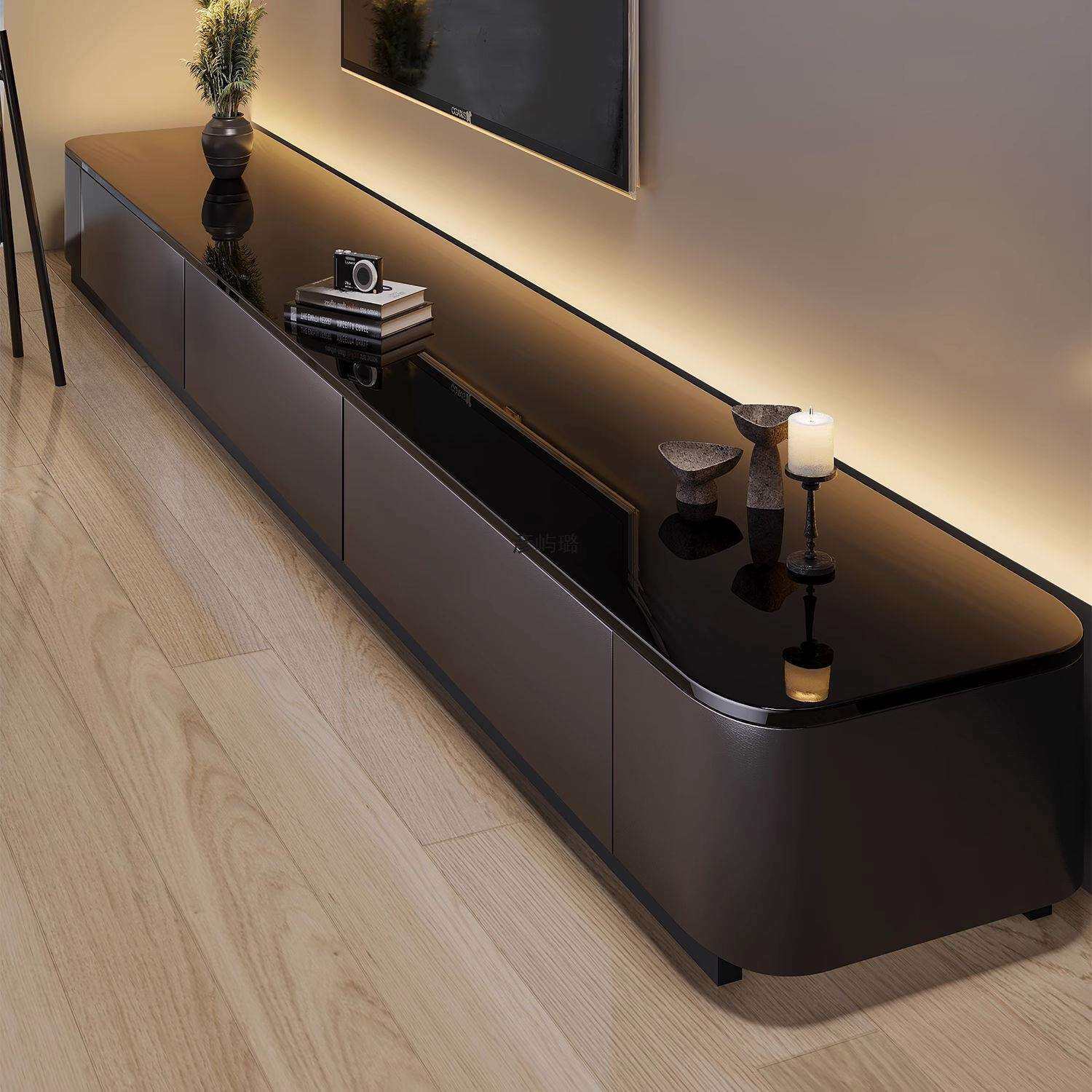高端电视柜客厅家用小户型2026新款轻奢高级感黑色茶几电视柜组合