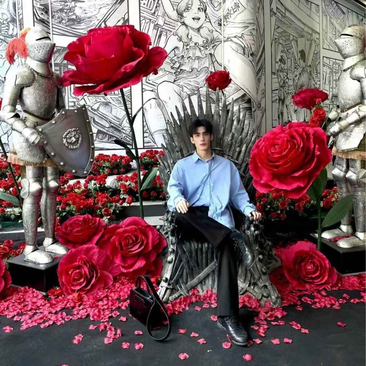 纯手高端巨MGX型纸打艺玫瑰拍背景工婚礼布置仿真花网约照家居装