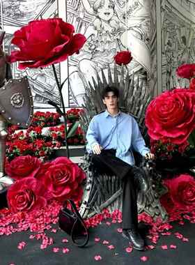 纯手高端巨MGX型纸打艺玫瑰拍背景工婚礼布置仿真花网约照家居装