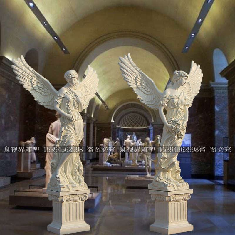 新款艺术品摆件欧式人物大型雕塑天使四季落地花园玻璃钢道具装饰