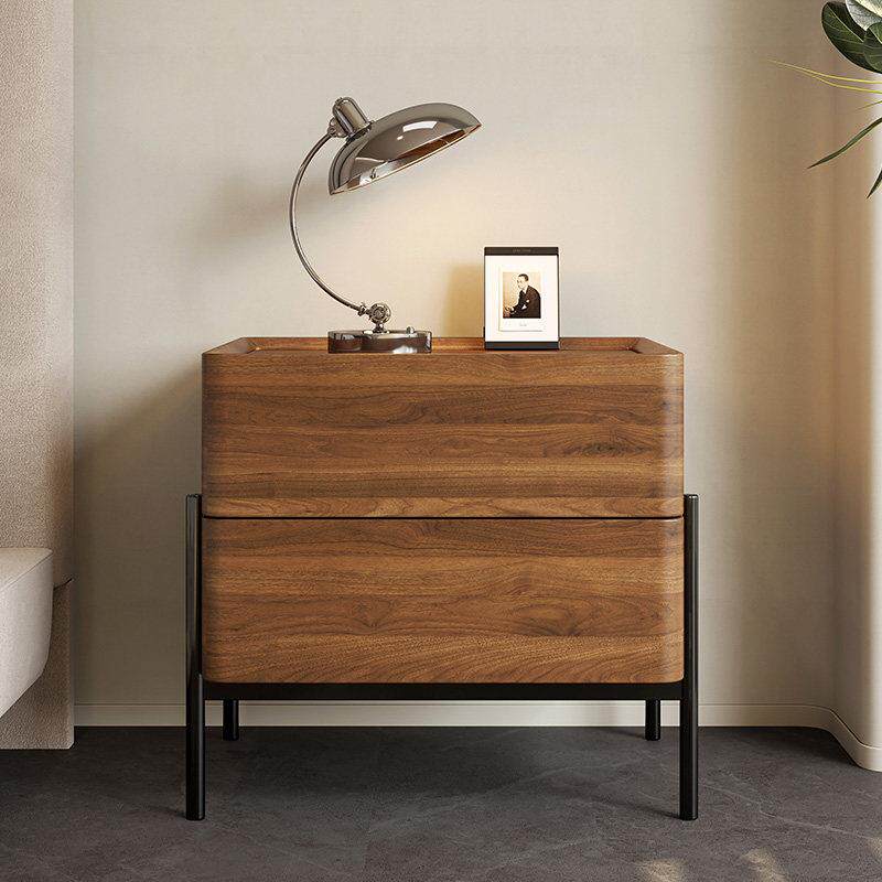 品尚全新家庭卧室胡桃木床头柜，轻奢高端原装意大利实木床头柜