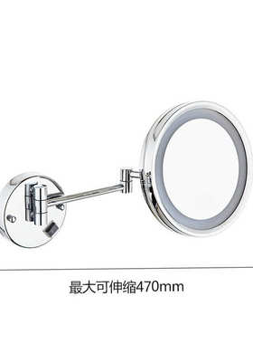 毛孔灯壁挂寸不锈钢led浴室剃须放大墙8化妆镜上单面镜子折叠式