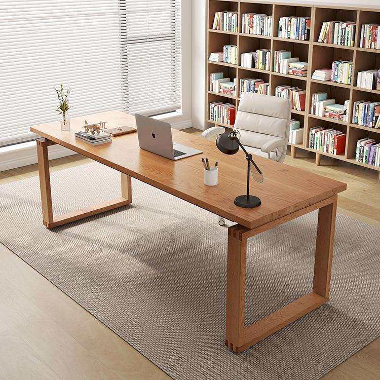 北欧樱桃木全实木台式电脑桌书桌学生家用简约现代卧室长条办公桌