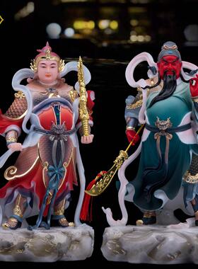 关公韦陀佛像汉白玉伽蓝韦驮天神菩萨啊武财神像寺庙家居供奉摆件