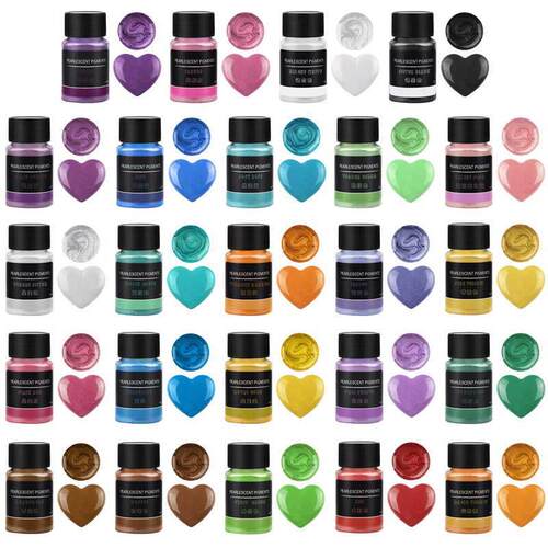 12pcs Pearlescent Powder Resin Pigment Natural Mica Mineral