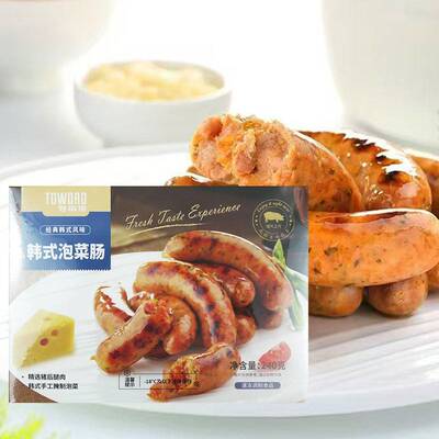 Kimchi Sausage特华得韩式泡菜肠240g4根/包空气炸锅烤香肠部队火