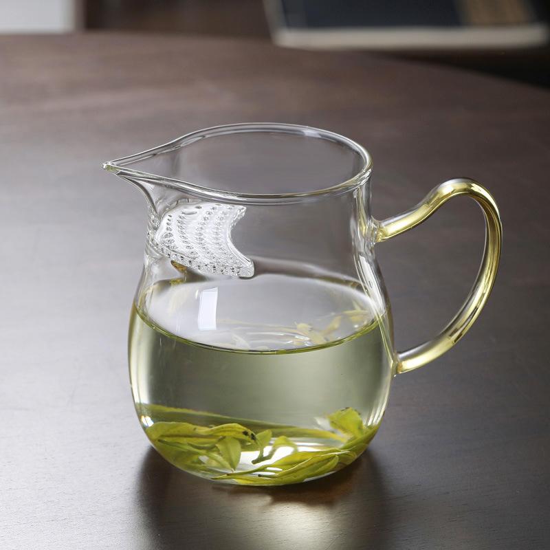 玻璃玻璃月牙过滤一体公道公道杯