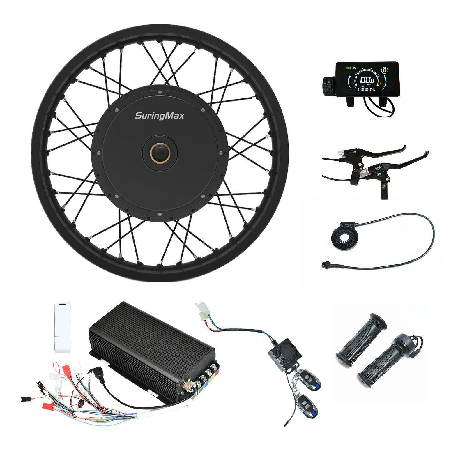 5000W电动摩托车改装808彩屏仪表72V100A萨博沃顿控制器