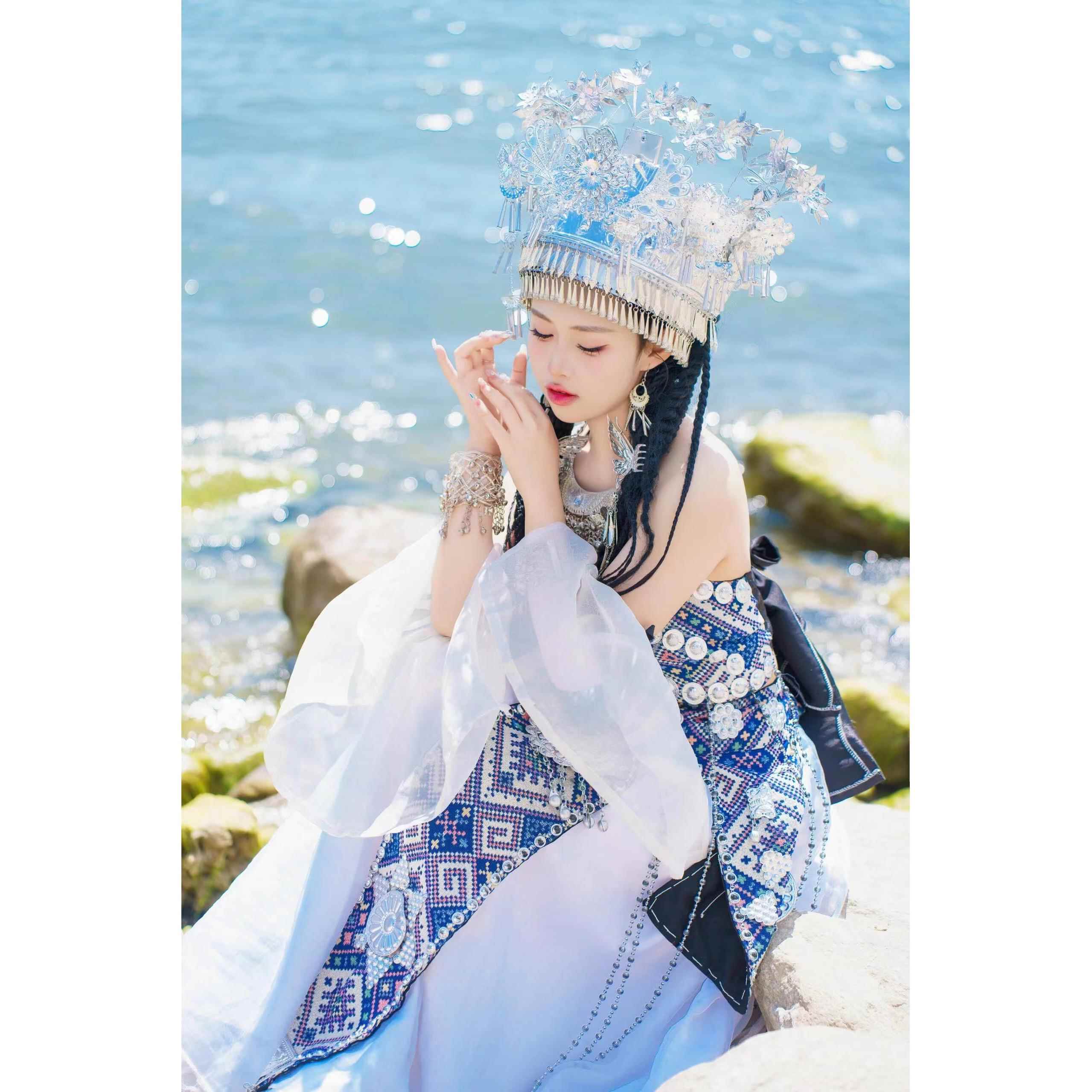 高档服装少数民演出服湘西土家族少女服饰苗寨民族风旅苗拍族疆摄