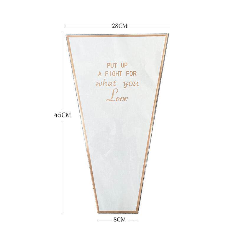 简易英文透明花束套袋鲜花玫瑰防水多支塑料包装袋花纸单支袋摆摊