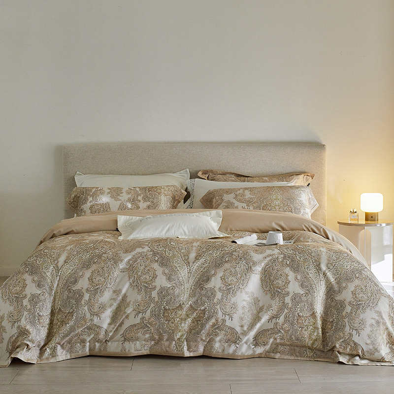 被套床单天柔软印花古风感床上用品加厚丝棉复美式四件套高级磨毛