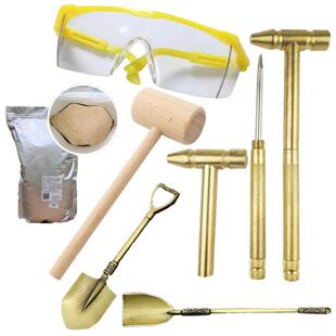考古挖掘工具挖宝石恐龙兵马俑儿童diy套装玩具护目镜金属木锤子