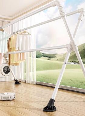 落地阳台折晒衣型架X双杆加衣粗折叠活动室内外晒79624衣架简易晾