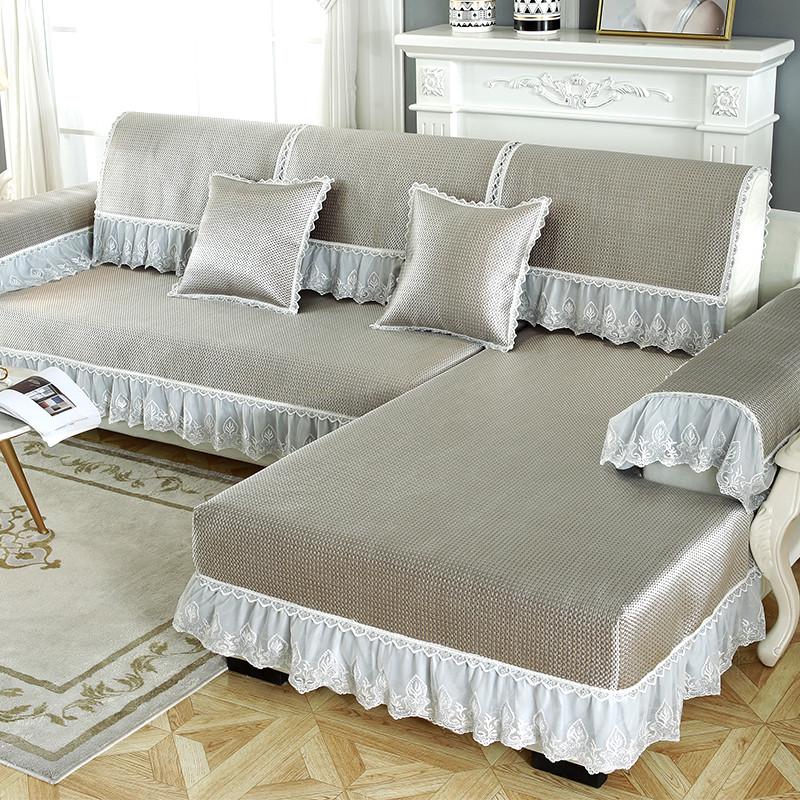 冰丝藤竹席沙发凉席坐垫子靠背巾夏季防滑沙发套罩套装夏天款定