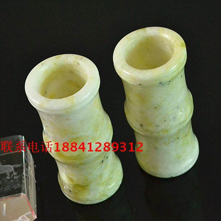 新款玉石花瓶岫玉阿富汗玉摆件米黄特玉大筒桶摆件笔玉花瓶竹节多