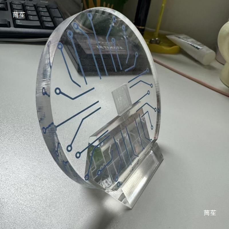 晶圆展94示支架列托架力亚克透明摆件硅片样品芯片展示盒21寸陈架