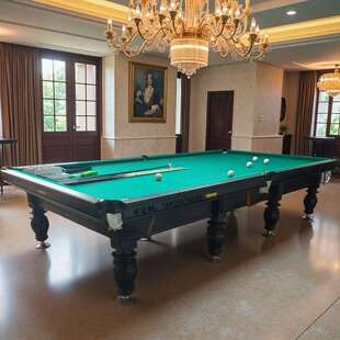 俄式台球桌标准型商用中式黑八青石板俄式桌球台俱乐部球桌台球