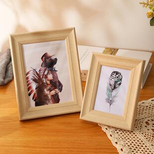 新款 饰大画框油画挂墙6寸摆台摆件a4相框拼图照片 直销复古木质装