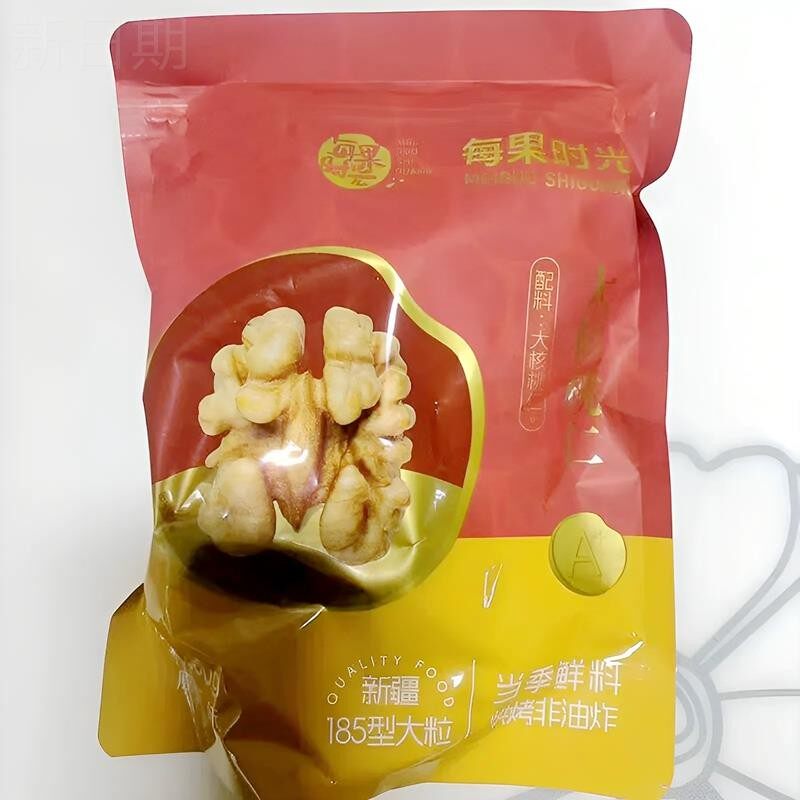 每果时光新货大核桃仁500g熟孕妇原味坚果干果烘焙纸皮核桃肉零食