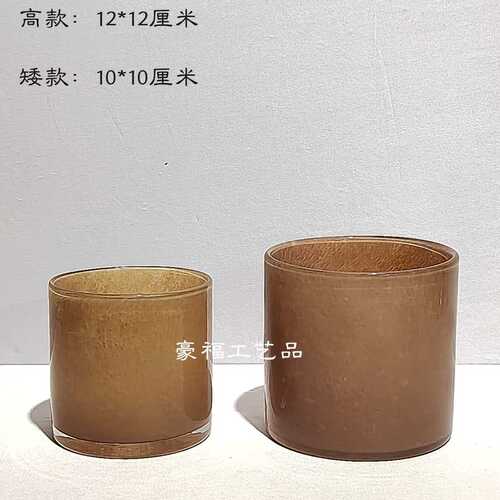 摆件样板房玻璃轻花瓶装饰中古风设计桌面茶几现代奢插花家居餐厅