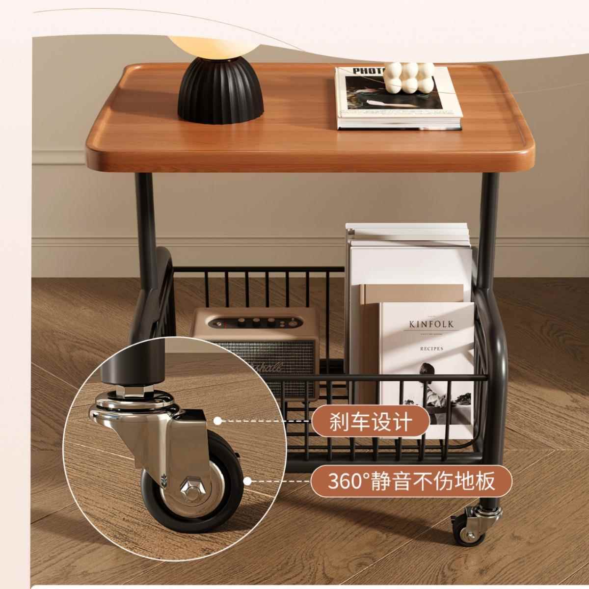 家沙发边几可移动BSJ客厅小推车置物带轮架用奶油风小茶易几简小