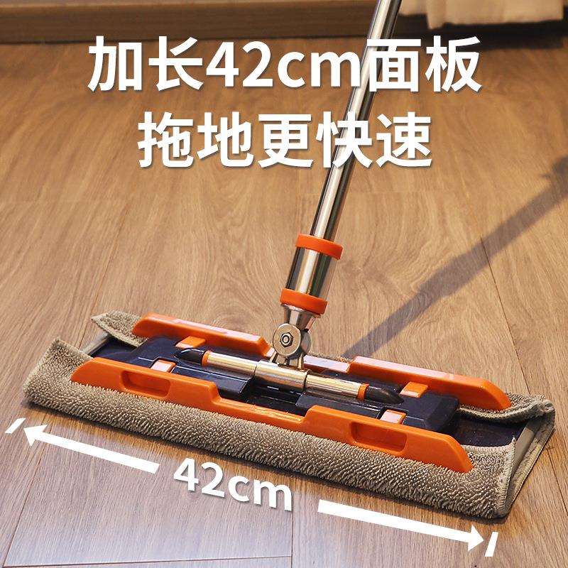 夹布平板拖拖把家用222新款一拖无品牌/净夹板抹布毛巾板拖0布地