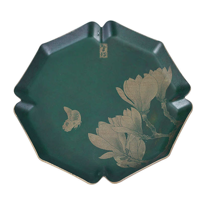 国风复古铜杯垫高档手工中式茶杯托大号茶桌隔热垫茶盏托茶具配件