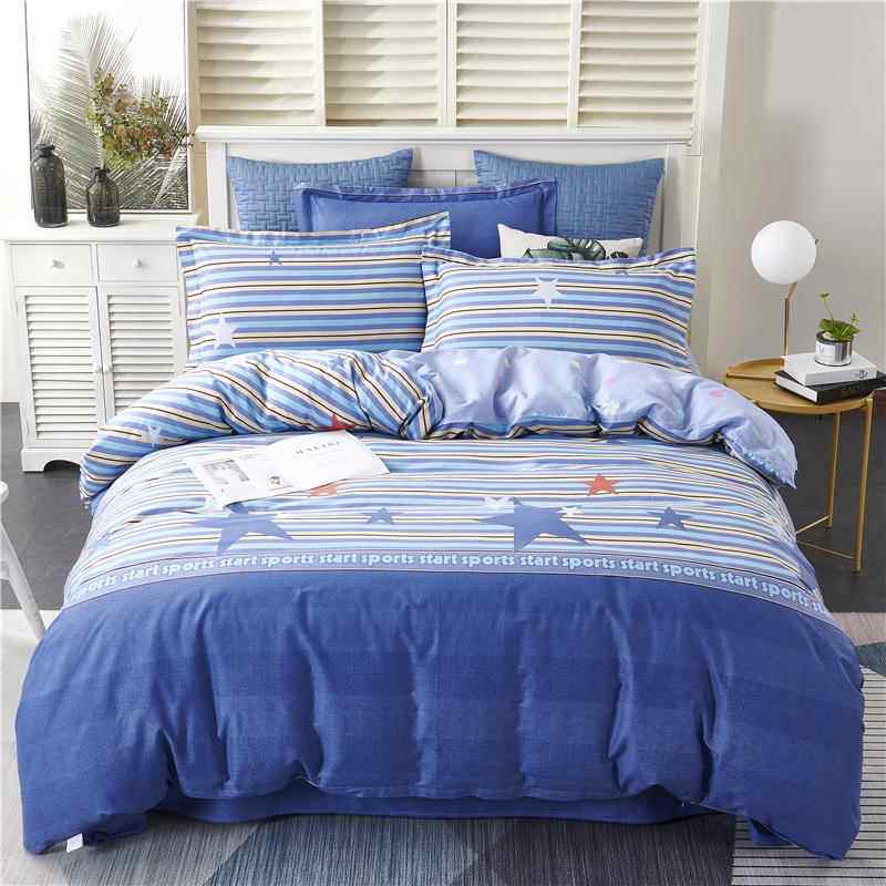 正品棉四件套1.8m床上用品4件套全被棉纯简约男士双人20.m床单套1