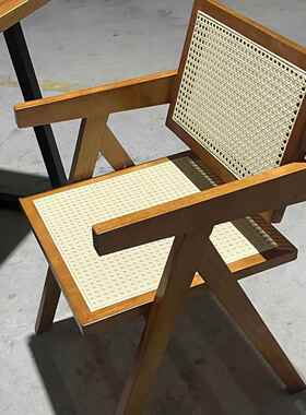 椅子餐椅书椅藤坪编卡座沙发UIU橡编胶网红民椅宿草聚餐靠背高靠