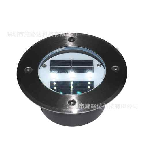 圆形太阳能地埋灯直径130MM广场花园LED装饰灯三颗灯珠