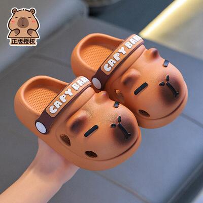 卡皮巴拉夏季儿童洞洞鞋男女童防滑透气中小童外穿小孩沙滩凉拖鞋
